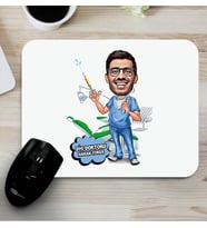 Kişiye Özel Diş Hekimine Hediye Karikatürlü Mousepad