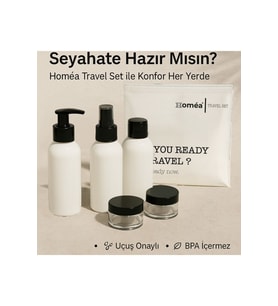Plastik Seyahat Boy 100ml Beyaz Şişe ve Kavanoz 5’li Set – Çantalı Seyahat Kiti