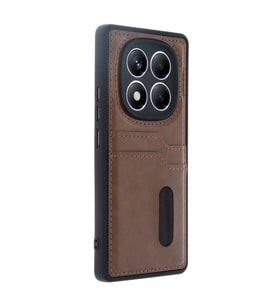 Note 14 4G Kılıf Sara Kartvizitli Deri Kılıf - Taba