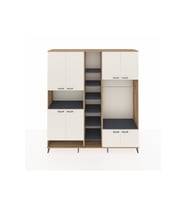 Hyperion Dolap 18 Raflı 8 Kapaklı Tek Askılı 220x44x243 Çam-Aytaşı/Antrasit