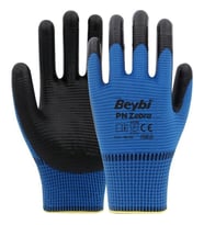 Beybi Pn Zebra Mavi Polyester Örme Nitril Eldiven 10 NUMARA 12 ADET
