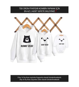 Mummy Baby Bear Anne Oğul Kız(TEK ÜRÜN FİYATIDIR KOMBİN YAPMAK İÇİN EN AZ 2 ADET SEPETE EKLEYİNİZ)