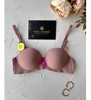 Violet Dikişsiz Lazer Kesim Double Push-Up Balensiz İz Belli Etmez Straplez Kesim Kaliteli Sütyen (Gül Kurusu)