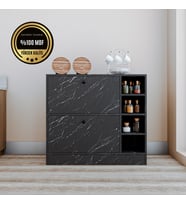 ALYA Kahve köşesi dolabı çok amaçlı dolap MDF (Siyah)