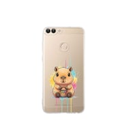 Huawei P Smart ile Uyumlu Splash Kapibara Tasarımlı Şeffaf Silikon Kılıf
