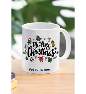 merry christmas özel tasarım kupa bardak