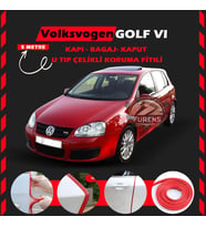 Volksvogen Golf 5 Oto Araç Kapı Koruma Fitili 5metre Parlak Kırmızı Renk