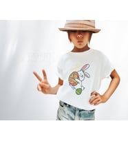 BK Gift Paskalya Tasarımlı Kız Çocuk Beyaz T-shirt, Arkadaşa Hediye, Doğum Günü Hediyesi, Trend Tişört, Paskalya Bayramı-5