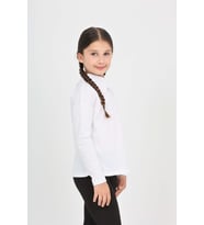 Toontoy Kız Çocuk Okul Dantel Yaka Tişört (Beyaz)