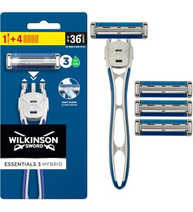 Lexroo Wilkinson Essentials 3 Hybrid Erkek Tıraş Bıçağıi Sapı 4 Yedek Kartuş
