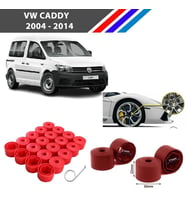 Otozet - VW Caddy Bijon Civata Kapağı Kırmızı Renk 20 Adetli Set 17mm 1K06011739B9