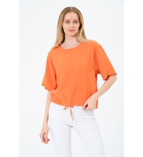 Bisiklet Yaka Oversize Kadın Bluz