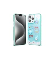 Apple iPhone 15 Pro Max Uyumlu Kılıf Parlayan Simli Kabartma Figürlü Zore Cevze Kapak (Açık Yeşil)