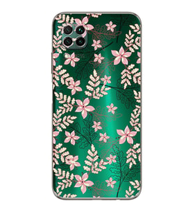 PrintiFy Huawei P40 Lite Uyumlu Kamera Korumalı Floral Kırmızı Tasarımlı Şeffaf Silikon Kılıf