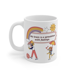 Whimsical Spreadsheet Mug  - Komik Hediye Kupa  Ofis Arkadaşına Harika Hediye