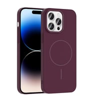 Apple iPhone 14 Pro Max Uyumlu Kılıf M-safe Şarj Özellikli Zore Ruby Sert Kapak (Mürdüm)