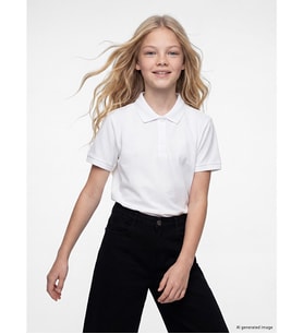 LCW Kids Beyaz Polo Yaka Kız Çocuk 2'li Pike Tişört