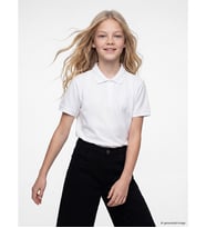 LCW Kids Beyaz Polo Yaka Kız Çocuk 2'li Pike Tişört