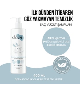 Doğumdan İtibaren Kullanıma Uygun Göz Yakmayan Hassas Temizleyici Organik Bebek Şampuanı 400 ml