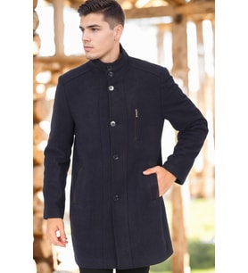 PLT8386 DEWBERRY ERKEK PALTO-DİAGONAL KOYU LACİVERT-3