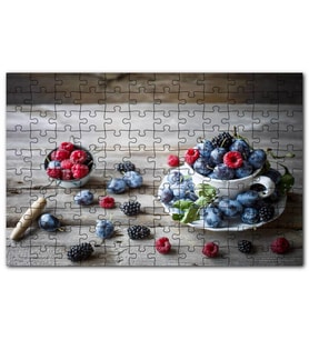 Cakapuzzle Fincanda Yabanmersini Ahududu Böğürtlenler Puzzle Yapboz MDF (Ahşap) (120 Parça)