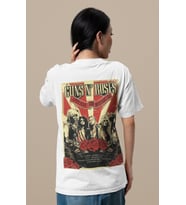 Tasarım Guns N' Roses Sırt Baskılı Unisex Oversize Rock Metal Müzik Grubu Tişört