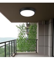 20W Yuvarlak Siyah LED Nemli Yer Armatürü – IP65 Su ve Toz Geçirmez, 6500K Beyaz Işık, 2000 Lümen, 22,2 cm x 7,6 cm, İç ve Dış Mekan Banyo Bahçe Balkon Tavan Duvar Aydınlatma Lambası