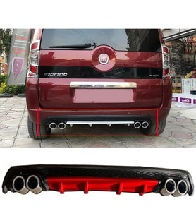 Fiat Fiorino Kırmızı Difüzör Çiftli Yuvarlak Egzoz Görünümlü D Tip Difizör