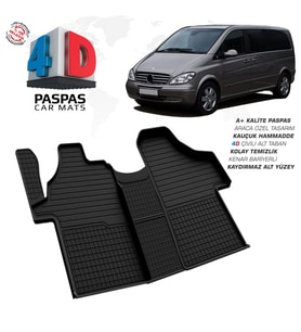 Mercedes Vito W639 4D Araca Özel Havuzlu Kauçuk Paspas 2004-2014 (Karışık)