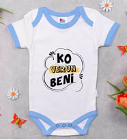 BK Kids Ko Verun Beni Tasarımlı Mavi Bebek Body Zıbın-1