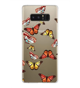 PrintiFy Samsung Galaxy Note 8 ile Uyumlu 1mm Slim Fit Water Color 2 Baskılı Şeffaf  Kılıf
