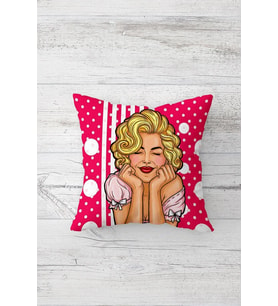 Pop Art Marilyn Monroe Çift Tarafı Baskılı Gizli Fermuarlı Yastık Kılıfı Kırlent Yastık Kılıfı (Fuşya)