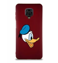 Xiaomi Redmi Note 9S Soft Premier Kapak Donald Duck-F Tasarımlı Silikon Kılıf - Mürdüm (Şeffaf)