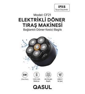 Elektrikli Döner Başlıklı Saç ve Sakal Tıraş Makinesi , IPX6 Su Geçirmez 240 Dakika Kullanım