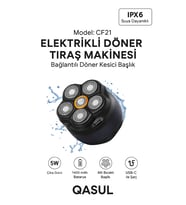 Elektrikli Döner Başlıklı Saç ve Sakal Tıraş Makinesi , IPX6 Su Geçirmez 240 Dakika Kullanım