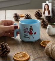 Kişiye Özel Karikatürlü Cute But Virgo Başak Burcu T Pastel Kupa Doğum Günü Hediyesi
