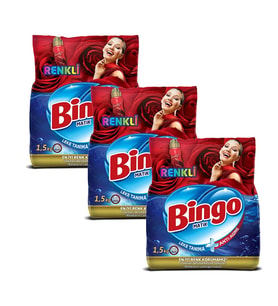 Bingo Renkli Toz Çamaşır Deterjanı 1,5 kg x 3 Adet