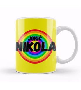 Nikola Jokic   Basketball gifts Vintage Retro Rainbow Quotes For BOYS AND Dad Kupa Bardak Porselen