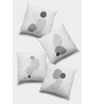 Gri Modern Desenli Çift Taraf 4'lü Set Kırlent Kılıfı 4KR030