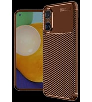 Realme 12 Lite Kılıf Auto Focus Karbon Kapak - Kahverengi