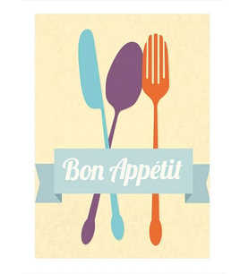 Bon Appetit Afiyet Olsun Modern Ahşap Tablo
