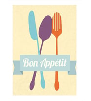 Bon Appetit Afiyet Olsun Modern Ahşap Tablo