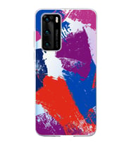 Huawei P40 Uyumlu Kapak Brush Stroke Tasarımlı Şeffaf Silikon Kılıf