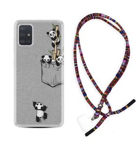 Samsung a71 A72 A73 A7 A9 2018 C7 C9 Kılıf Boyun Asklı Rasta Silikon Pandalar 1798