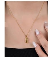 Çelik Gold Renk Külçe Kolye  Kadın Juping Zincir 50-55 cm – Şık ve Parlak Hediye Kolye