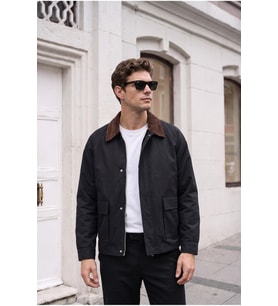 Gabardin Torba Cep Tasarım Ceket/Mont
