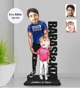 Kişiye Özel İsimli Babalar Günü Ahşap Eco Biblo -2