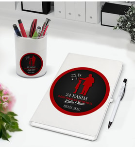 BK Gift Kişiye Özel İsimli Öğretmenler Günü Tasarımlı Defter Kalem ve Kalemlik Hediye Seti, Öğretmene Hediye, Öğretmenler Günü - 10