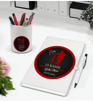 BK Gift Kişiye Özel İsimli Öğretmenler Günü Tasarımlı Defter Kalem ve Kalemlik Hediye Seti, Öğretmene Hediye, Öğretmenler Günü - 10