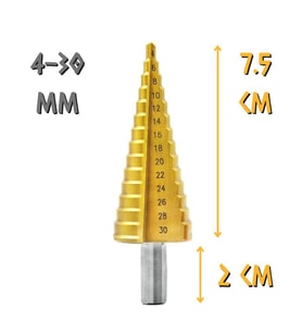 Kupa Tyson Çam Panç Kademeli Matkap Ucu - 4-30 mm. (Sarı)